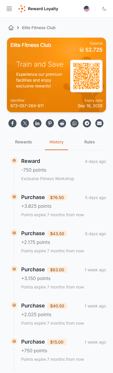 Reward Loyalty Screenshot